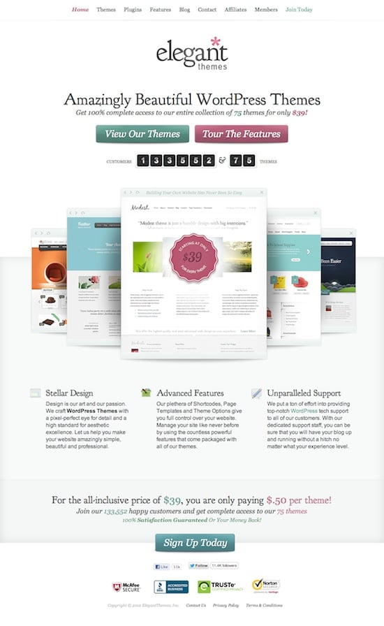 Elegant Themes | 75 Premium WordPress Themes